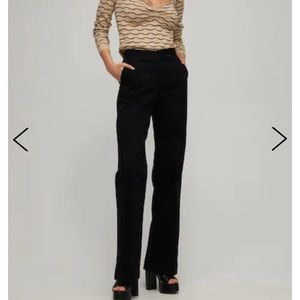 MUSIER PARIS NWT BLACK HIGH WAISTED HIGH END MADE IN ITALY DRESS TROUSERS EU38